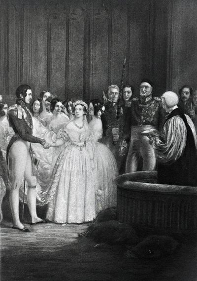 The Wedding Ceremony of Queen Victoria and Prince Albert on 10th February 1840 by English School